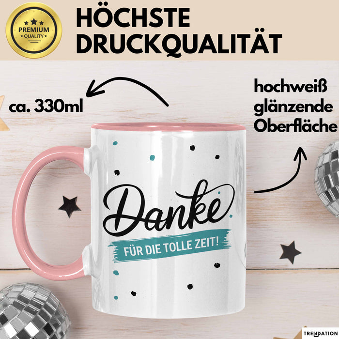 Lehrer Wertschätzung Danke Tasse Geschenk Lustige Geschenkidee Spruch Danke Für Die Tolle Zeit Rosa Trendation