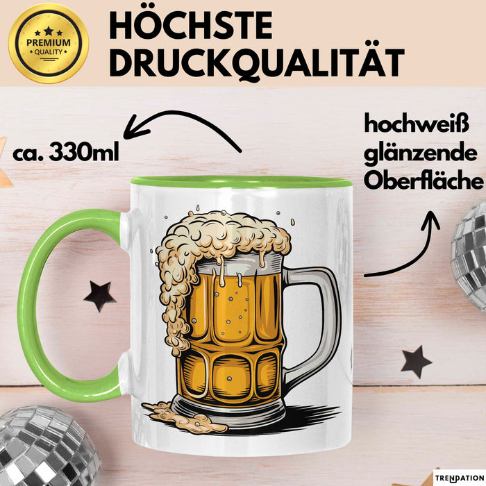 Bier Liebhaber Tasse Geschenkidee für Craft Bier Fan Grün Trendation