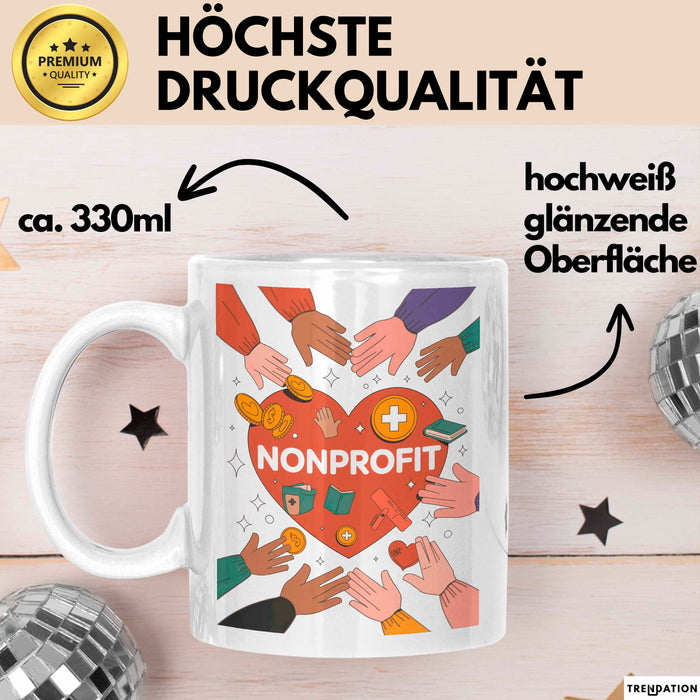 Nonprofit Mitarbeiter Tasse Geschenk Lustige Geschenkidee Spruch Für Gemeinschafts Helfer Weiß Trendation