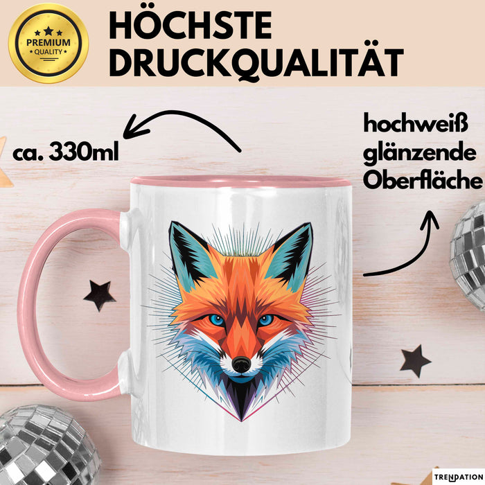 Fuchs Tierliebhaber Tasse Geschenk Lustige Geschenkidee Spruch Rosa Trendation