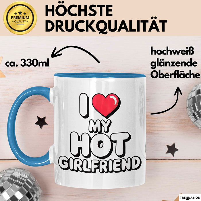 Freundin Tasse Geschenk Liebe Heiße Freundin Romantischer Geschenkidee Lustig Blau Trendation