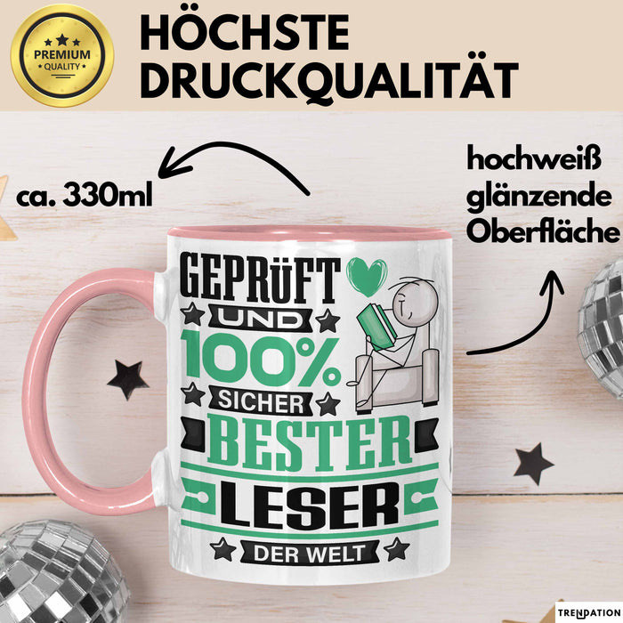 Leser Geschenk Lustiger Spruch für Leser Geschenkidee Bester Leser Der Welt Rosa Trendation