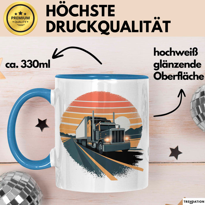 Lkw Fahrer Tasse Geschenkidee Fernfahrer Lustiger Spruch Geschenkidee Lustig Blau Trendation