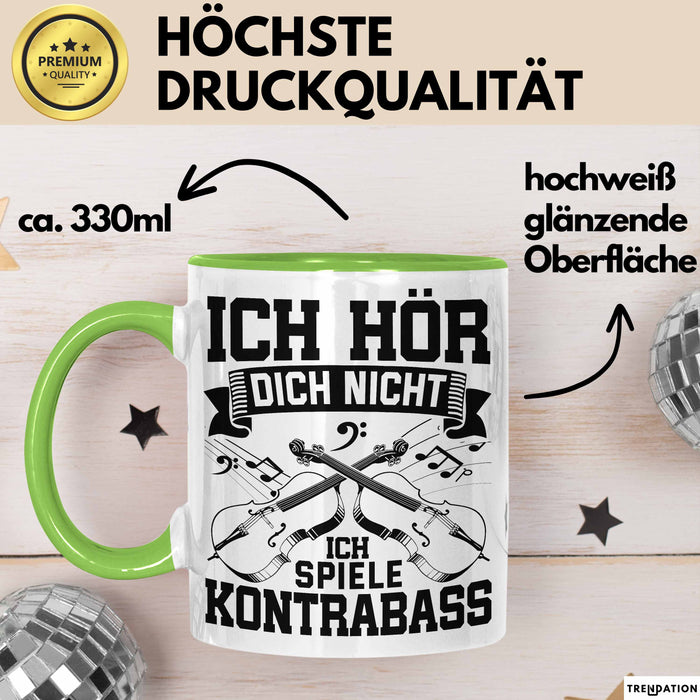 Kontrabass Tasse Geschenk Musiker Cellospieler Violoncello Musiklehrer Grün Trendation