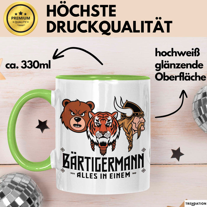 Bärtige Männer Tasse Geschenk Lustige Geschenkidee Spruch Bärtigermann Alles In Einem Grün Trendation