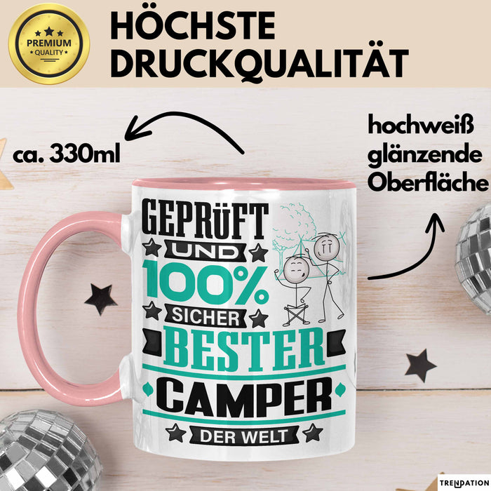 Camper Geschenk Lustiger Spruch für Camper Geschenkidee Bester Camper Der Welt Rosa Trendation