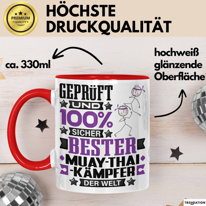 Muay-Thai-Kämpfer Geschenk Lustiger Spruch für Muay-Thai-Kämpfer Geschenkidee Bester Muay-Thai-Kämpfer Der Welt Rot Trendation