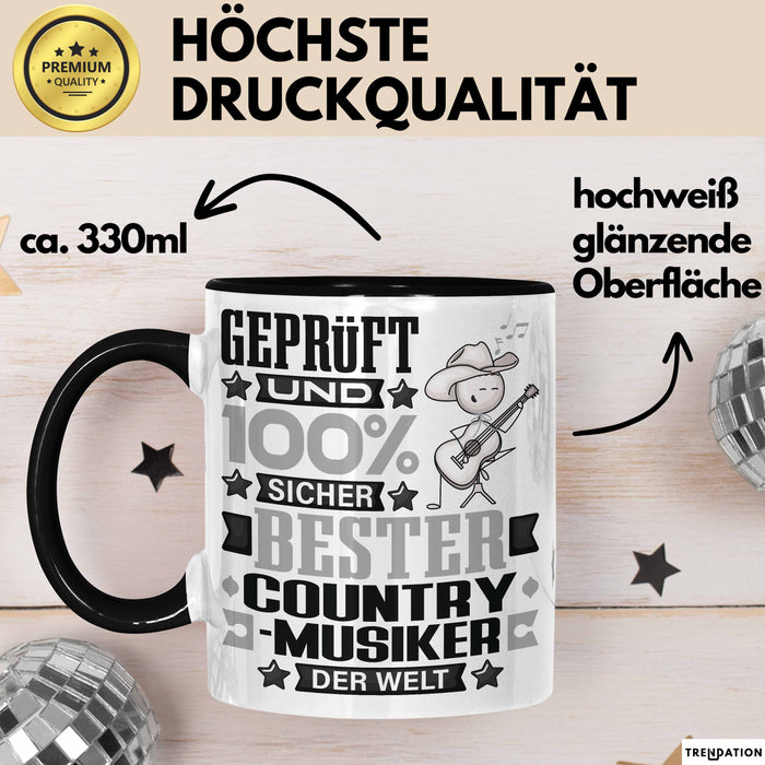 Country-Musiker Geschenk Lustiger Spruch für Country-Musiker Geschenkidee Bester Country-Musiker Der Welt Schwarz Trendation