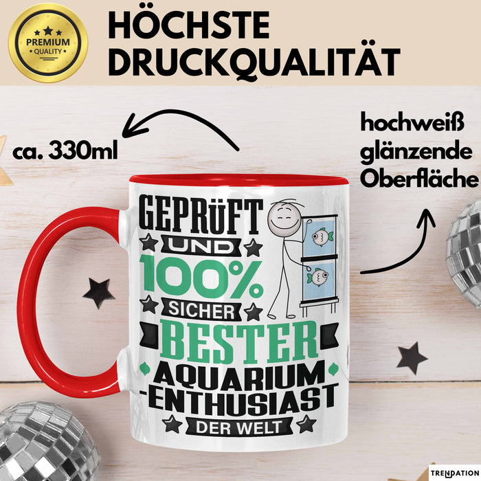 Aquarium-Enthusiast Geschenk Lustiger Spruch für Aquarium-Enthusiast Geschenkidee Bester Aquarium-Enthusiast Der Welt Rot Trendation