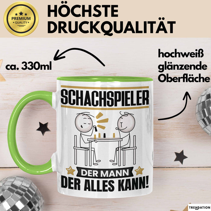 Schachspieler Tasse Geschenk für Schachspieler Der Mann Der Alles Kann Geschenkidee zum Geburtstag Grün Trendation