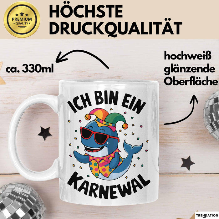Kölner Karneval Tasse Geschenk Ich bin Karneval Fan Weiß Trendation