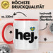 Schweden Skandinavien Schwedisch Tasse Geschenk Lustige Geschenkidee Spruch Hej Rot Trendation