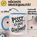 Big Sister Ältere Geschwister Schwestern Tasse Becher Geschenk Lustige Geschenkidee Spruch Ich Habe Ein Geheimnis Blau Trendation