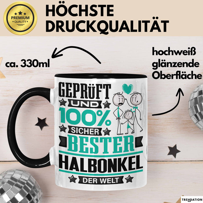 Halbonkel Geschenk Lustiger Spruch für Halbonkel Geschenkidee Bester Halbonkel Der Welt Schwarz Trendation