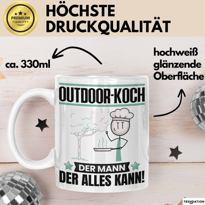 Outdoor-Koch Tasse Geschenk für Outdoor-Koch Der Mann Der Alles Kann Geschenkidee zum Geburtstag Weiß Trendation