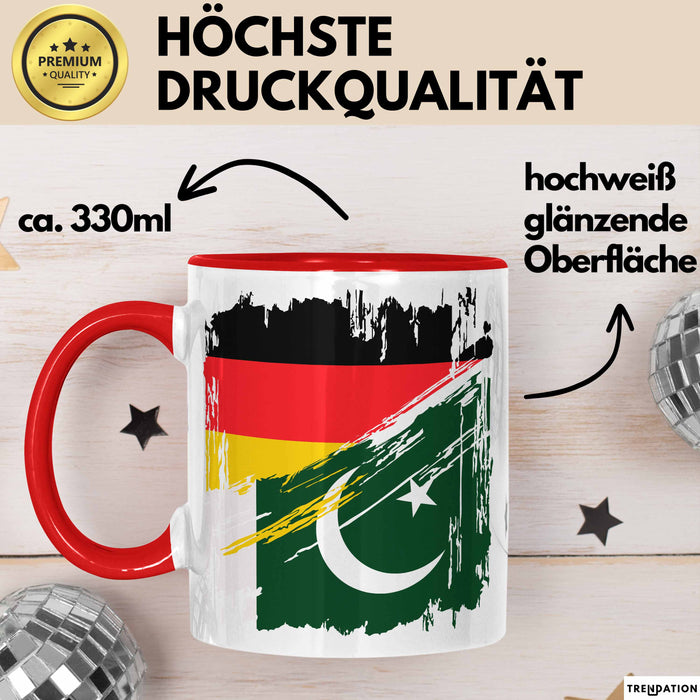 Pakistan Deutschland Flagge Halb Deutscher Halb Pakistaner Fußball Germany 2025 Europa Pakistan Rot Trendation
