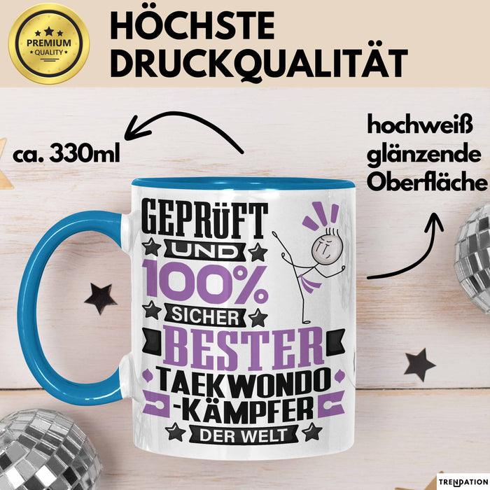 Taekwondo-Kämpfer Geschenk Lustiger Spruch für Taekwondo-Kämpfer Geschenkidee Bester Taekwondo-Kämpfer Der Welt Blau Trendation