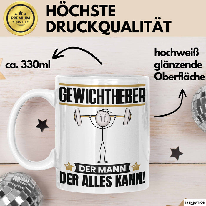 Gewichtheber Tasse Geschenk für Gewichtheber Der Mann Der Alles Kann Geschenkidee zum Geburtstag Weiß Trendation