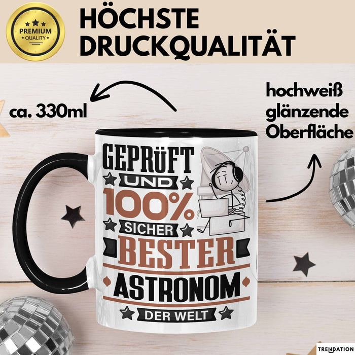 Astronom Geschenk Lustiger Spruch für Astronom Geschenkidee Bester Astronom Der Welt Schwarz Trendation