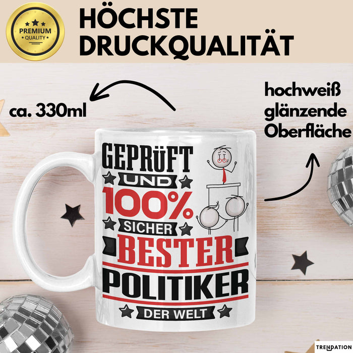 Politiker Geschenk Lustiger Spruch für Politiker Geschenkidee Bester Politiker Der Welt Weiß Trendation