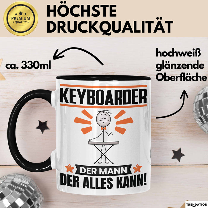 Keyboarder Tasse Geschenk für Keyboarder Der Mann Der Alles Kann Geschenkidee zum Geburtstag Schwarz Trendation