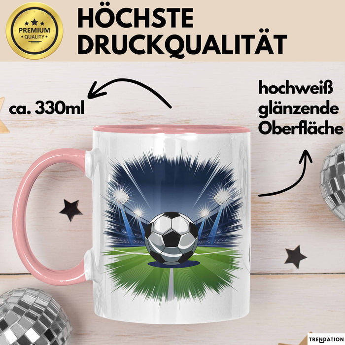 Fußballspieler Tasse Geschenkidee für Fußballliebhaber Rosa Trendation