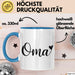 Oma Großmutter Tasse Becher Geschenk Lustige Geschenkidee Spruch Oma Blau Trendation