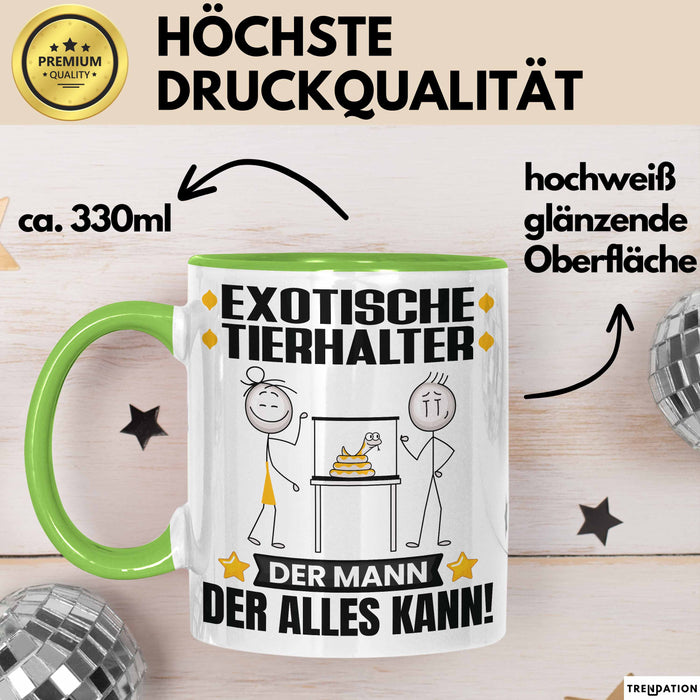 ExotischeTierhalter Tasse Geschenk für ExotischeTierhalter Der Mann Der Alles Kann Geschenkidee zum Geburtstag Grün Trendation