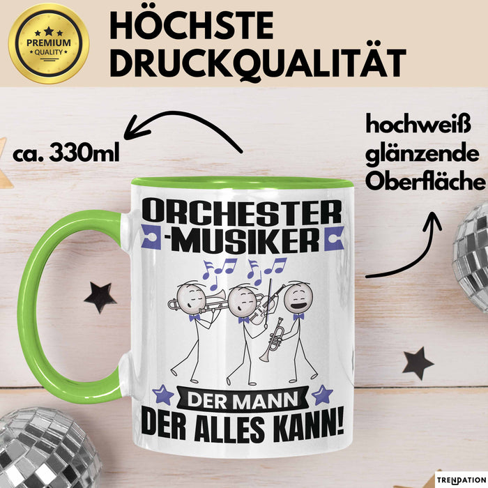 Orchestermusiker Tasse Geschenk für Orchestermusiker Der Mann Der Alles Kann Geschenkidee zum Geburtstag Grün Trendation