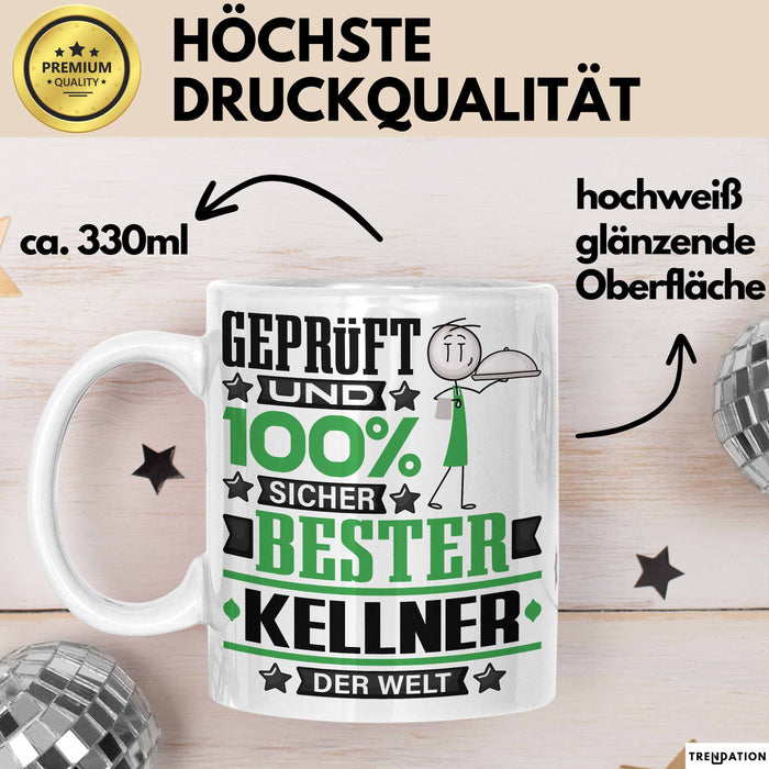 Kellner Geschenk Lustiger Spruch für Kellner Geschenkidee Bester Kellner Der Welt Weiß Trendation