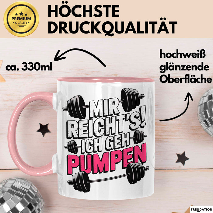 Gewichtheben Tasse Geschenk Ich gehe Gewichte heben Geschenkidee Lustig Rosa Trendation