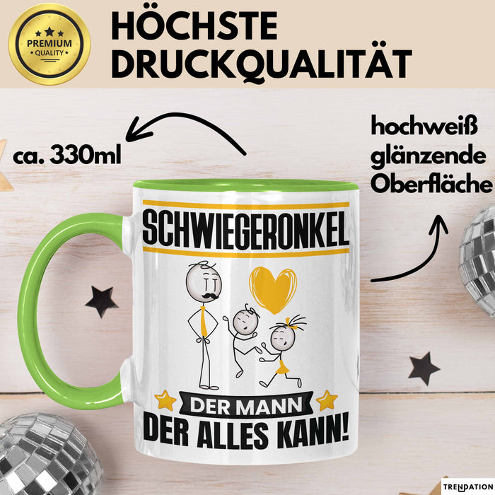 Schwiegeronkel Tasse Geschenk für Schwiegeronkel Der Mann Der Alles Kann Geschenkidee zum Geburtstag Grün Trendation