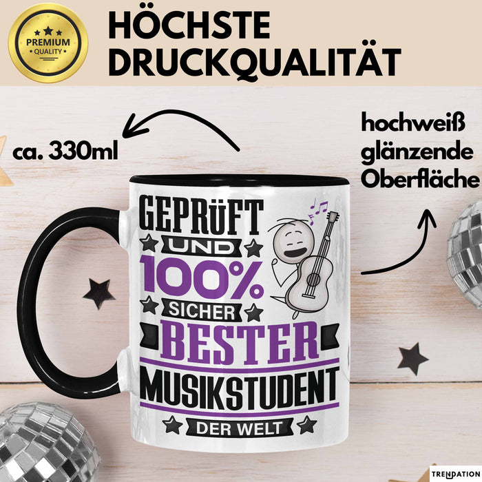 Musikstudent Geschenk Lustiger Spruch für Musikstudent Geschenkidee Bester Musikstudent Der Welt Schwarz Trendation