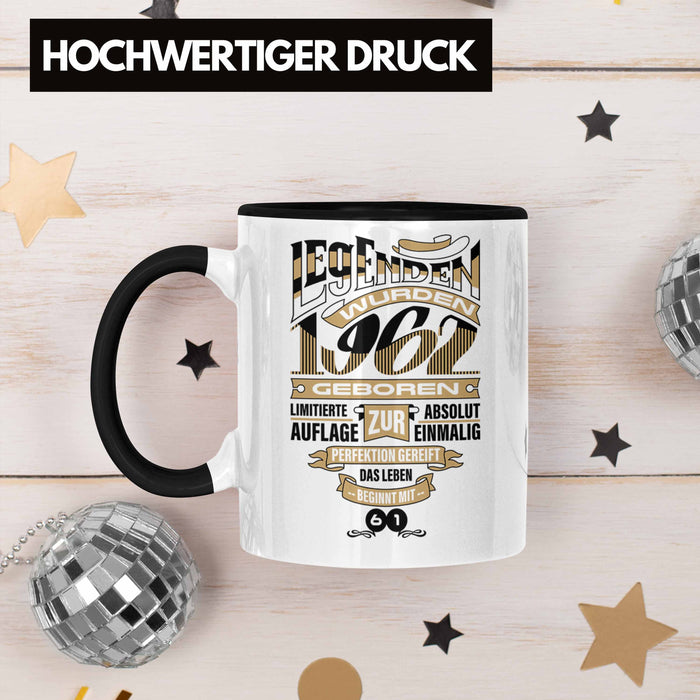 TRENDATION 60. Geburtstag Tasse Frau Mann Geschenk 60er Geschenkidee 60 Mutter Vater Schwarz Trendation