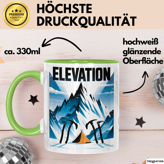 Bergsteiger Tasse Geschenk Lustige Geschenkidee Spruch Für Höhen Liebhaber Grün Trendation