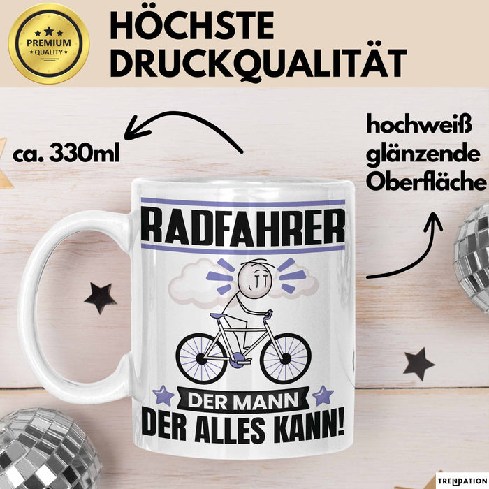 Radfahrer Tasse Geschenk für Radfahrer Der Mann Der Alles Kann Geschenkidee zum Geburtstag Weiß Trendation