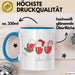 Weihnachten Weinglas Tasse Geschenk Weihnachtliche Grafik Weinliebhaber Kaffee-Becher Blau Trendation