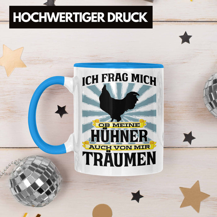 Trendation - Landwirt Spruch Geschenk Tasse Landwirtschaft Geschenke für Männer Traktor Spruch Kaffeetasse Hühner-Flüsterer Bauer Blau Trendation