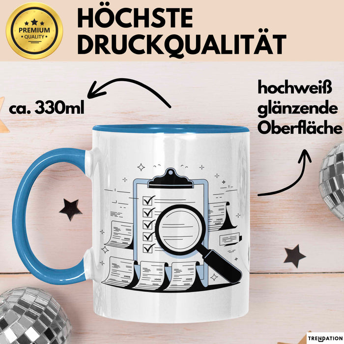 Wirtschaftsprüfer Tasse Geschenk Lustige Geschenkidee Spruch Für Detail Prüfer Blau Trendation