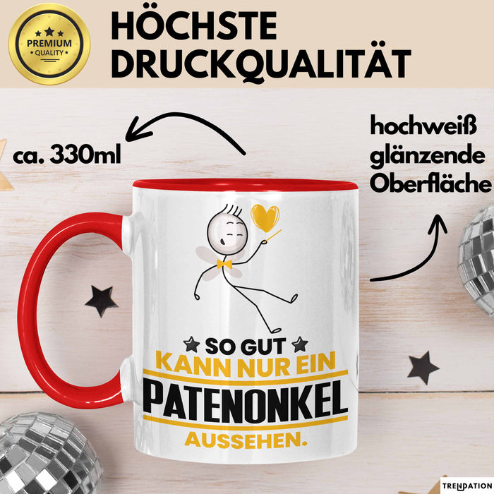 Patenonkel Geschenk Tasse So Gut Kann Nur Ein Patenonkel Aussehen Geschenkidee Kaffee-Becher Rot Trendation