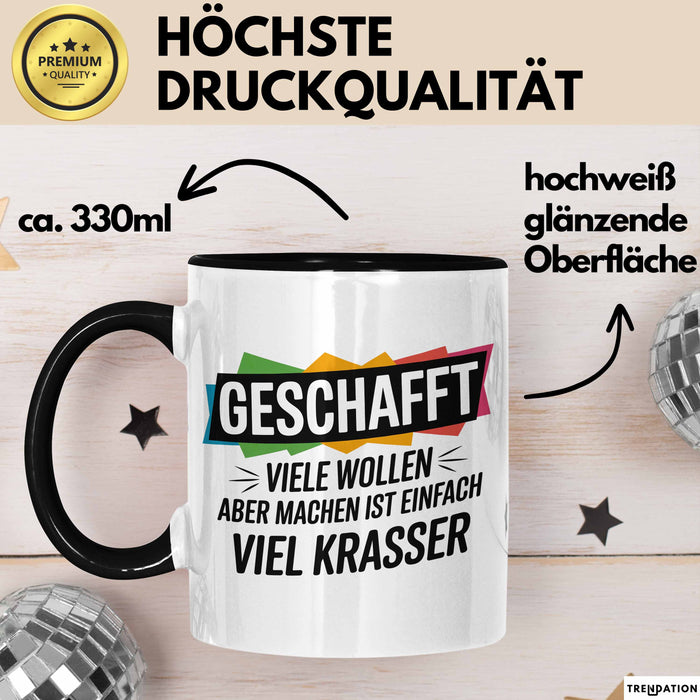Schüler Abschluss Tasse Geschenk Lustige Geschenkidee Spruch Geschafft Viele Wollen Trendation