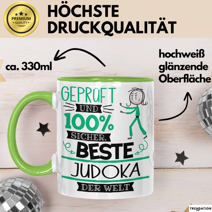 Beste Judoka Der Welt Tasse Geschenk für Eine Judoka Geprüft Und Sicher Geschenkidee Geburtstag Weihnachten Grün Trendation