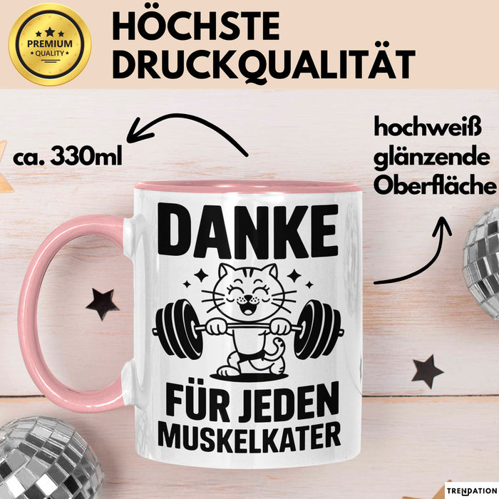 Fußballtrainer Fußballteam Tasse Geschenk Lustige Geschenkidee Spruch Danke Für Jeden Muskelkater Rosa Trendation