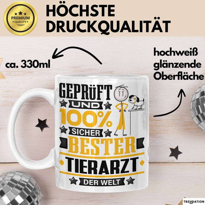 Tierarzt Geschenk Lustiger Spruch für Tierarzt Geschenkidee Bester Tierarzt Der Welt Weiß Trendation