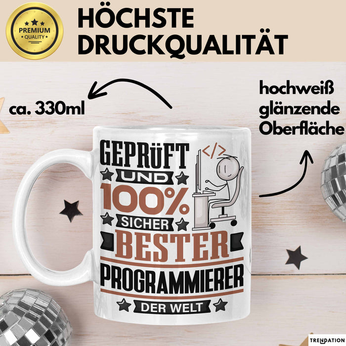 Programmierer Geschenk Lustiger Spruch für Programmierer Geschenkidee Bester Programmierer Der Welt Weiß Trendation