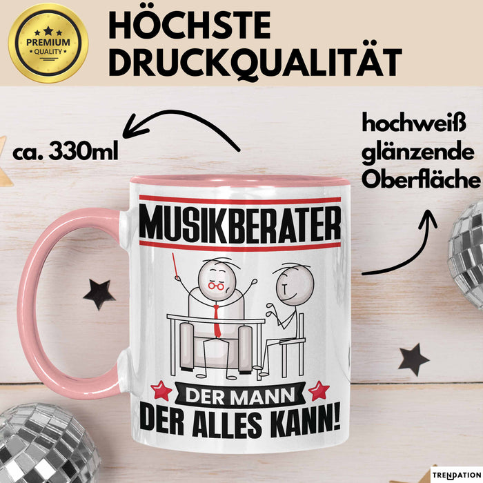 Musikberater Tasse Geschenk für Musikberater Der Mann Der Alles Kann Geschenkidee zum Geburtstag Rosa Trendation
