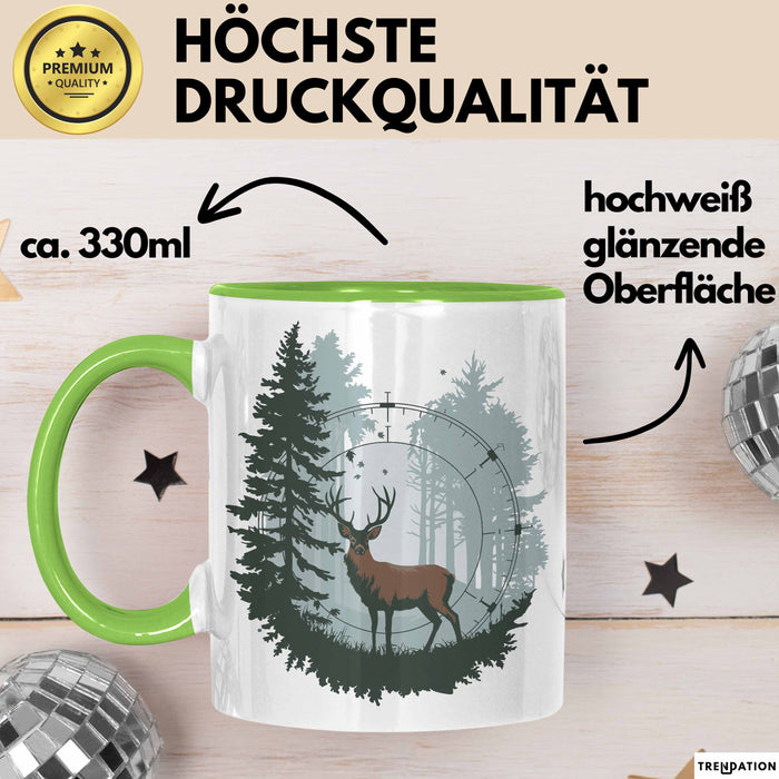 Jäger Tasse Geschenkidee für Jagdliebhaber Grün Trendation