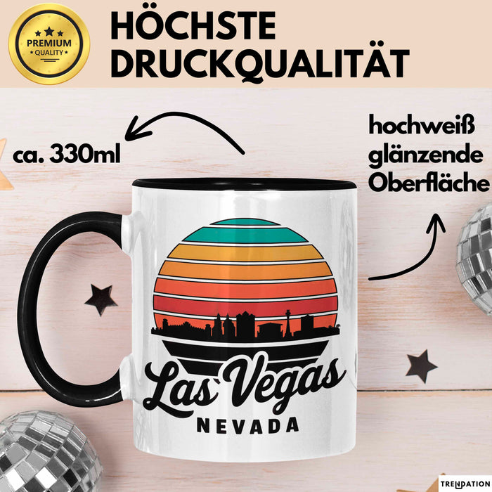 Las Vegas Nevada USA Tasse Geschenk Lustige Geschenkidee Spruch Schwarz Trendation