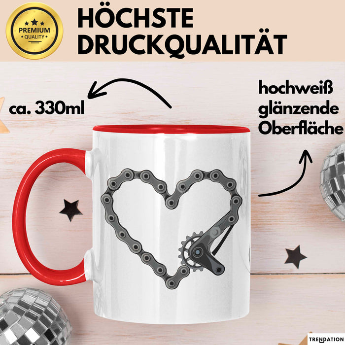 Radfahrer Tasse Geschenkidee für Fahrradfahrer Rot Trendation
