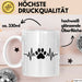 Hund Tierliebhaber Herzschlag Tasse Geschenk Lustige Geschenkidee Spruch Weiß Trendation